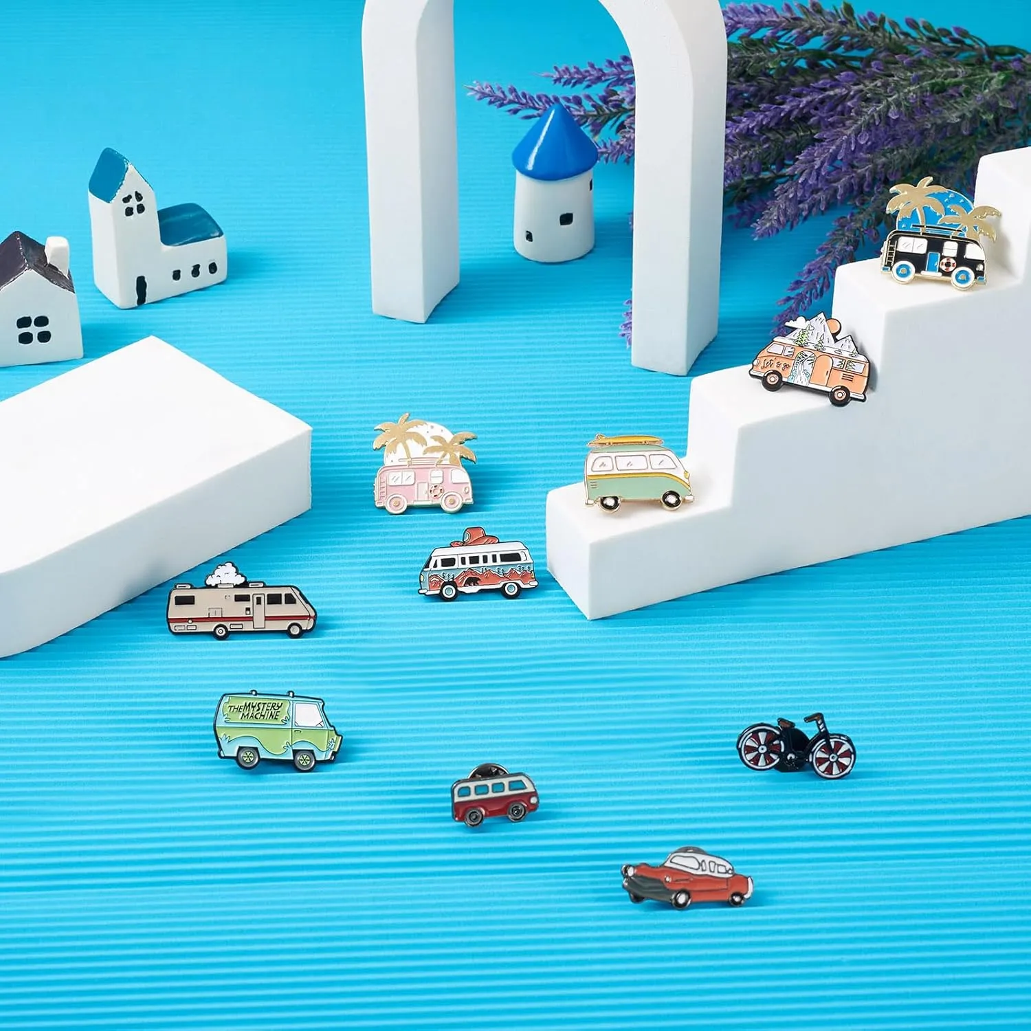 Pandahall Various Theme Alloy Enamel Brooches Lapel Brooch Enamel Pin Set