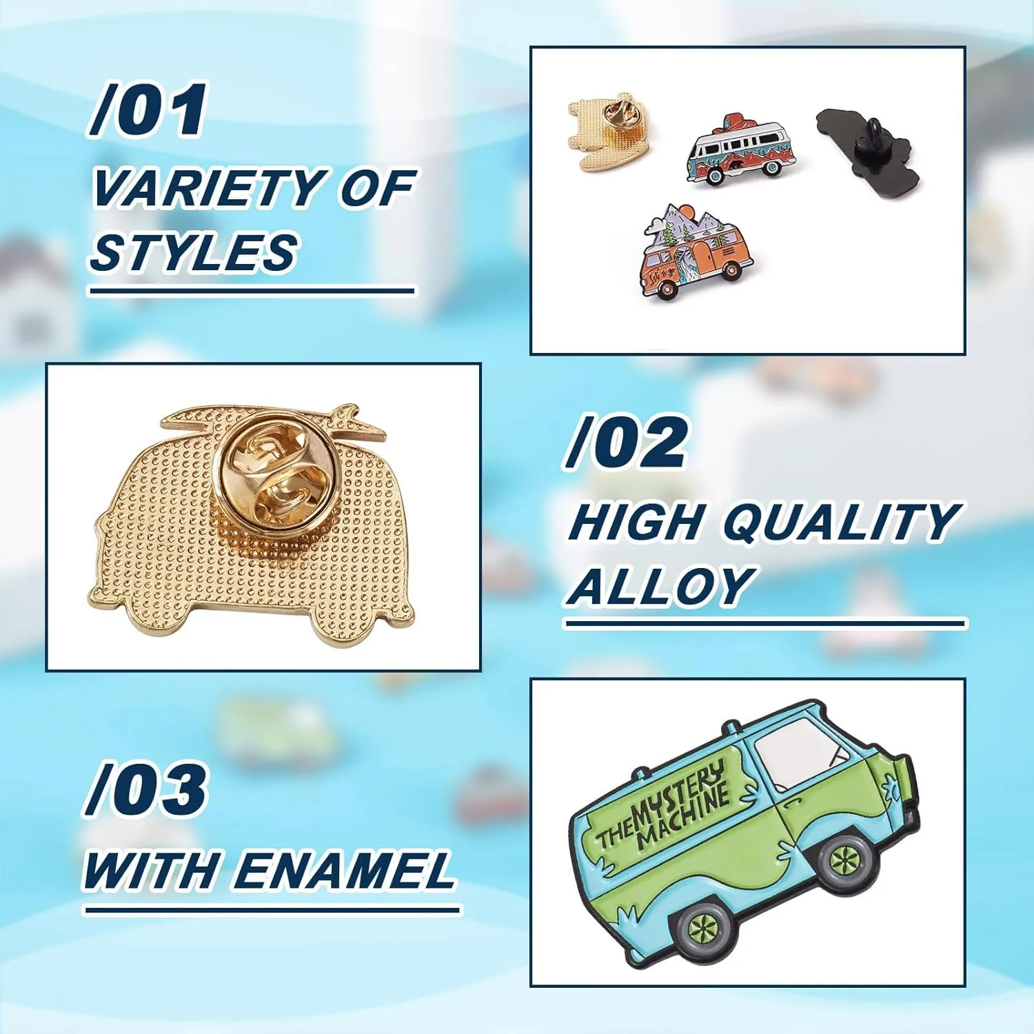 Pandahall Various Theme Alloy Enamel Brooches Lapel Brooch Enamel Pin Set