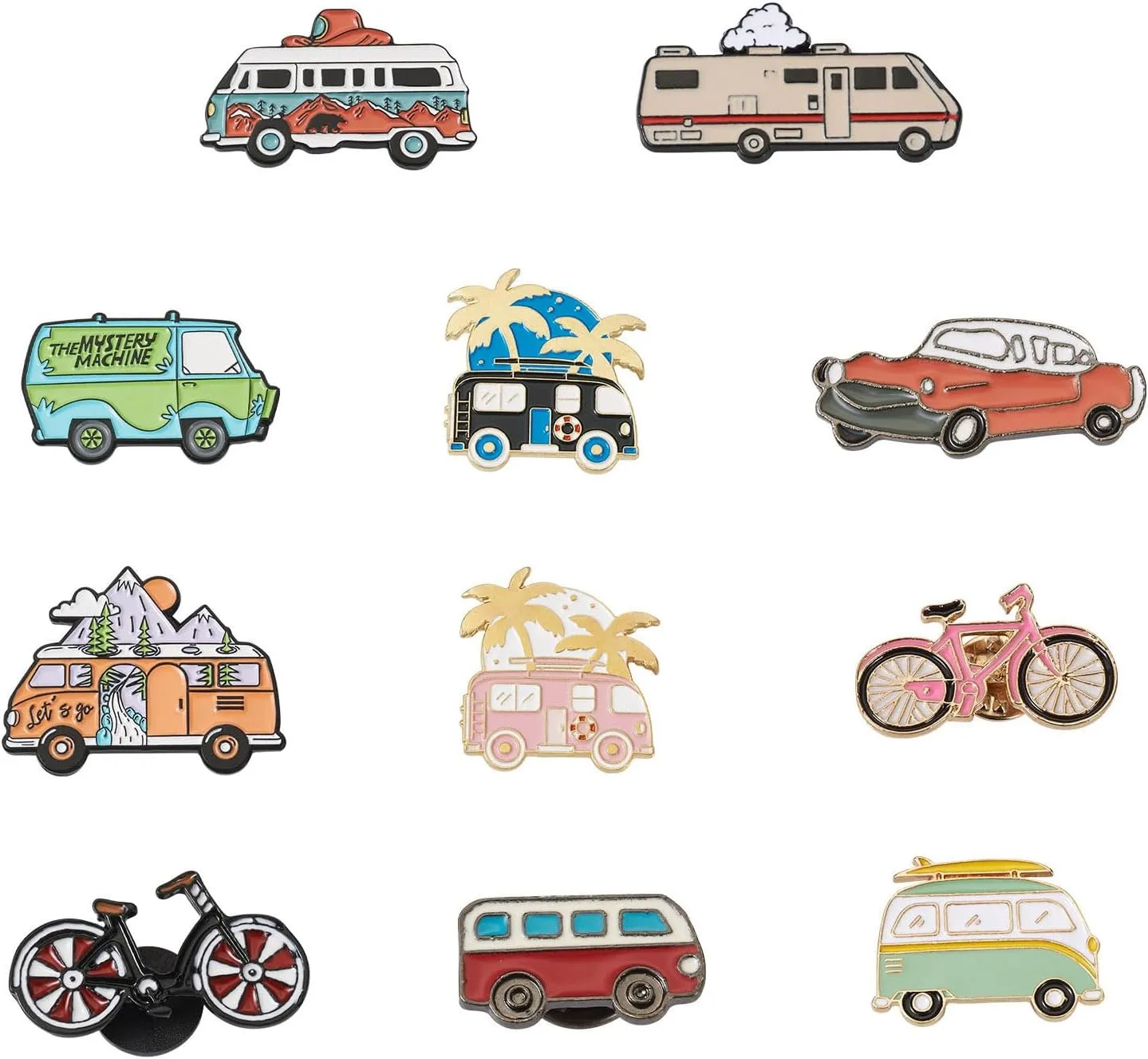 Pandahall Various Theme Alloy Enamel Brooches Lapel Brooch Enamel Pin Set