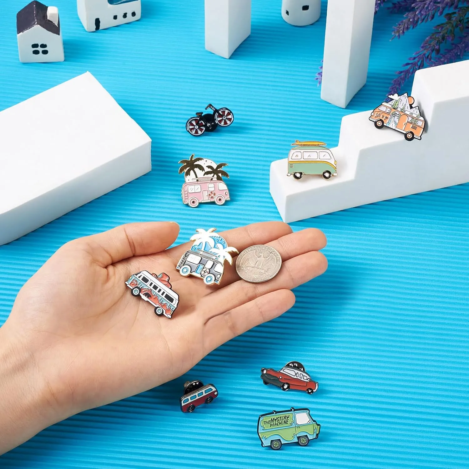 Pandahall Various Theme Alloy Enamel Brooches Lapel Brooch Enamel Pin Set
