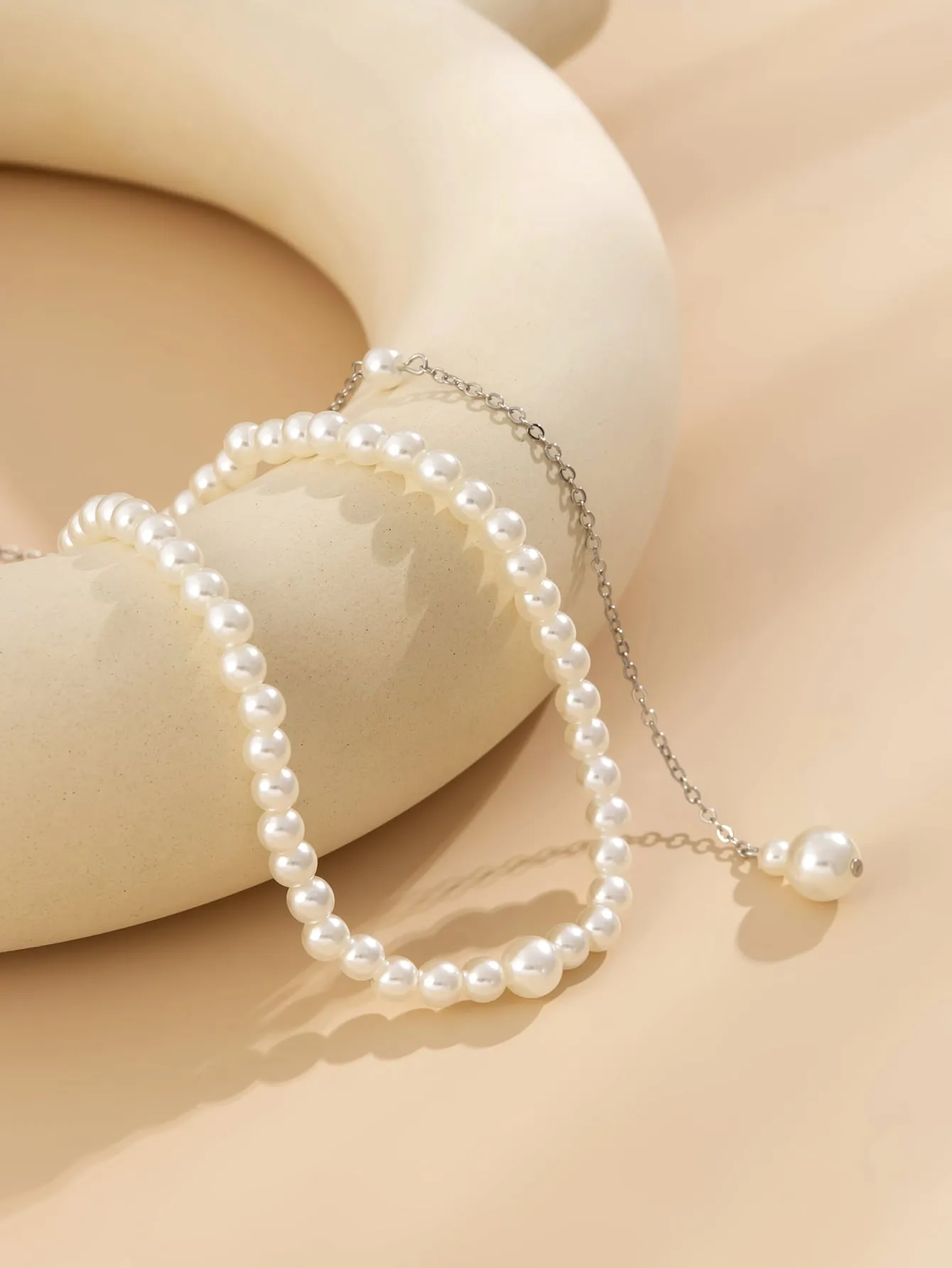 Pearl Decor Open Back Necklace for Women Jewelry for Women Gift for Her Necklace