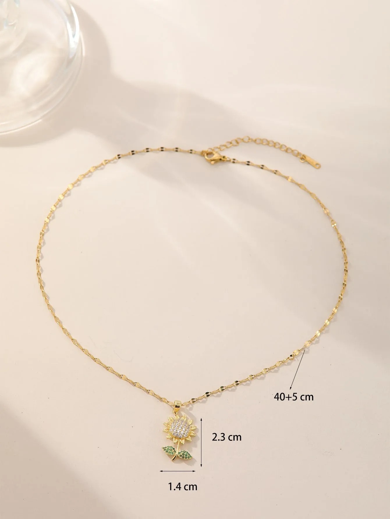 Rhinestone Decor Sunflower Pendant Necklace for Women Jewelry for Women Necklace