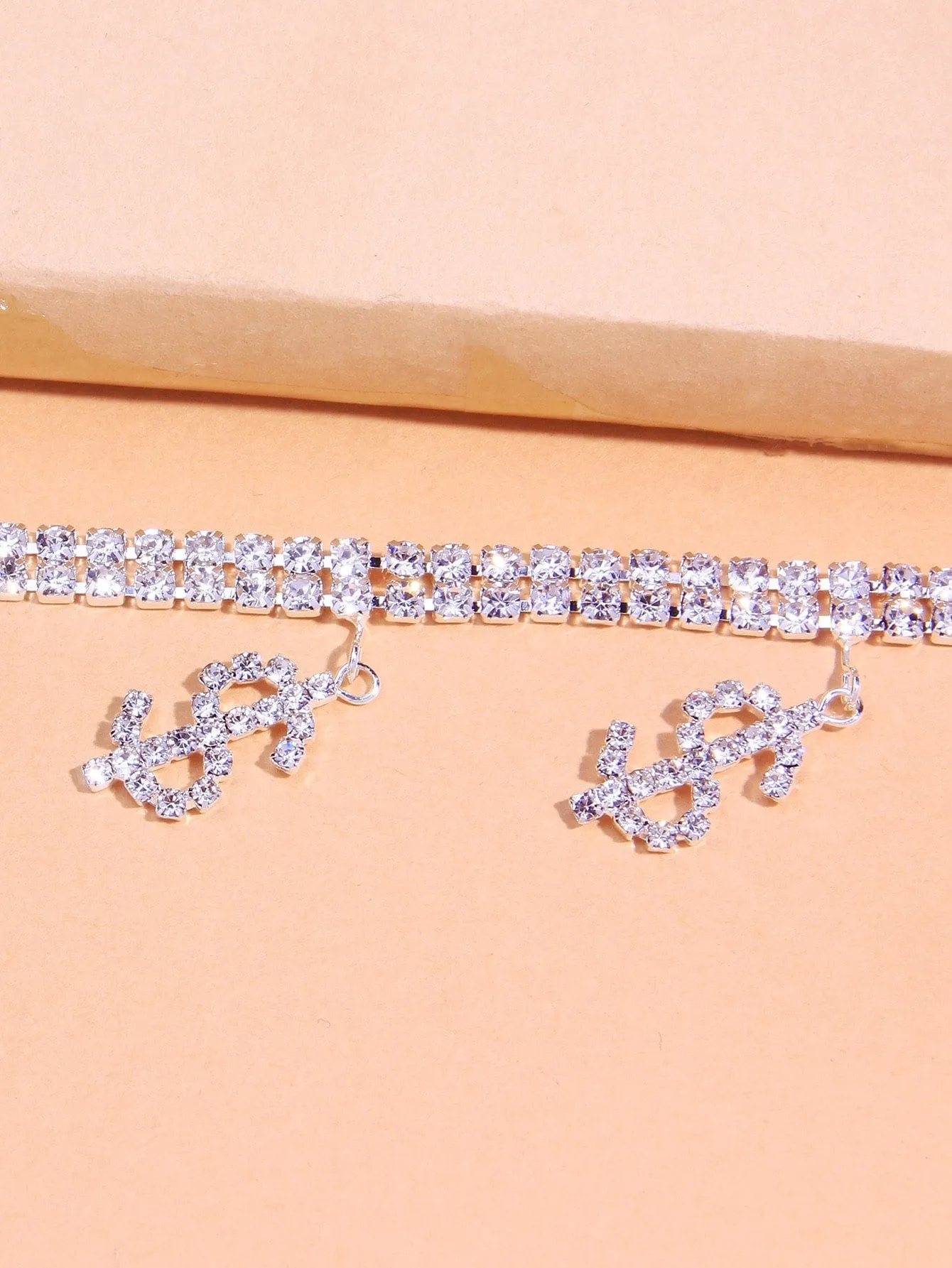 Rhinestone Dollar Sign Charm Necklace for Women Jewelry for Women Necklace