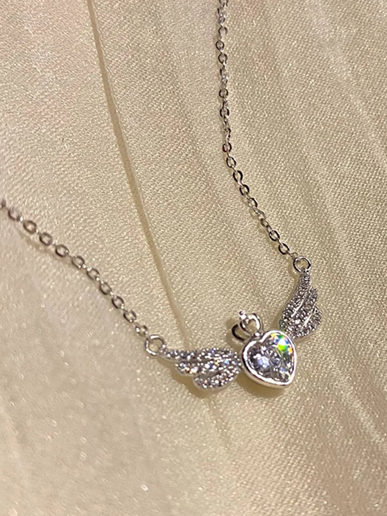 Rhinestone Wing Charm Necklace for Women Jewelry for Women Gift for Her Necklace