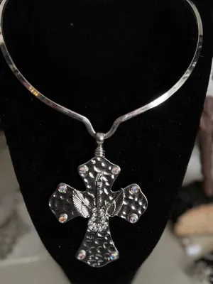 Rock and Roll Silver Fashion Cross Pendant