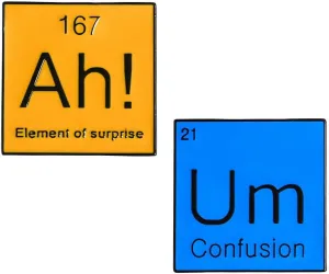 Ximimark 4 PCS Meme Periodic Table Enamel Pins Modal Particle Badge Ah Um Science Chemistry Brooches Artist Jewelry Gift